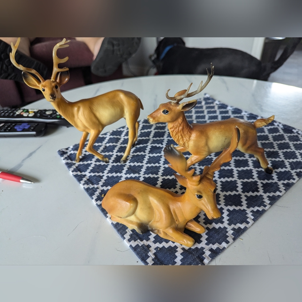 Lot Vintage Christmas Reindeer
